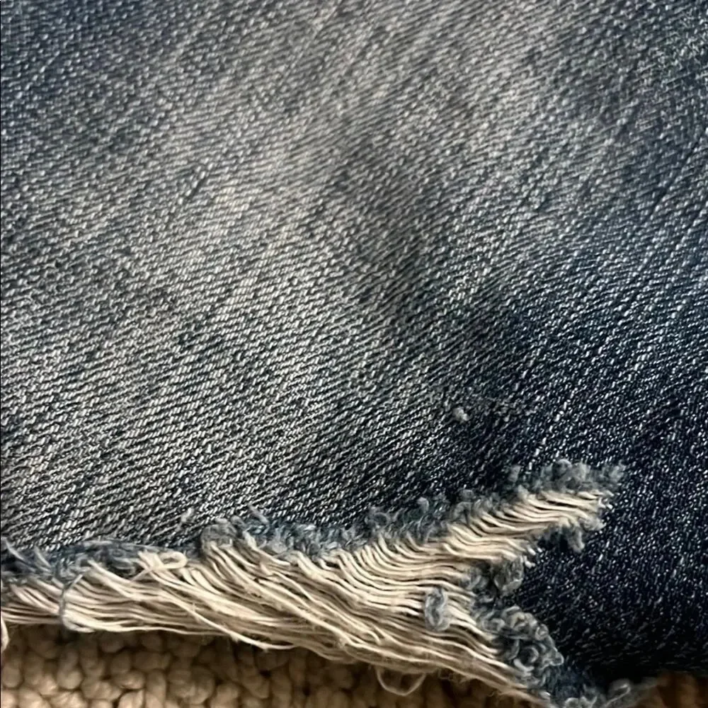 Abercrombie & Fitch Blue Straight Leg Jeans with Distressed Details 335